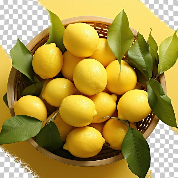 PSD utilizzando un setaccio di limone piatto a pelle sottile noto come citrus depressa o hirami sullo sfondo trasparente del limone