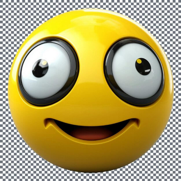 PSD uśmiechnięta ikona emoji izolowana na przezroczystym tle 3d