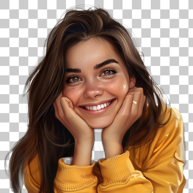 Uśmiechnięta kobieta rysuje