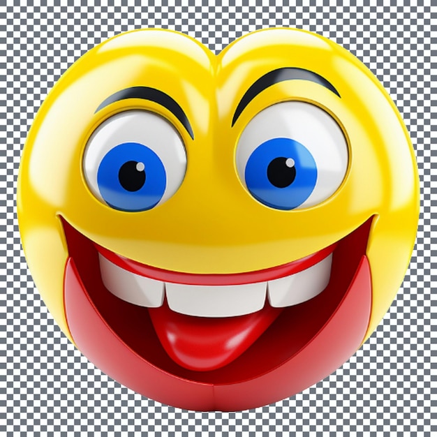 PSD uśmiechnięta twarz ikony emoji na przezroczystym tle renderowanie 3d