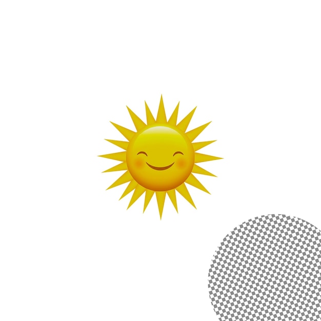 Uśmiechnięte słońce emoji ilustracja png