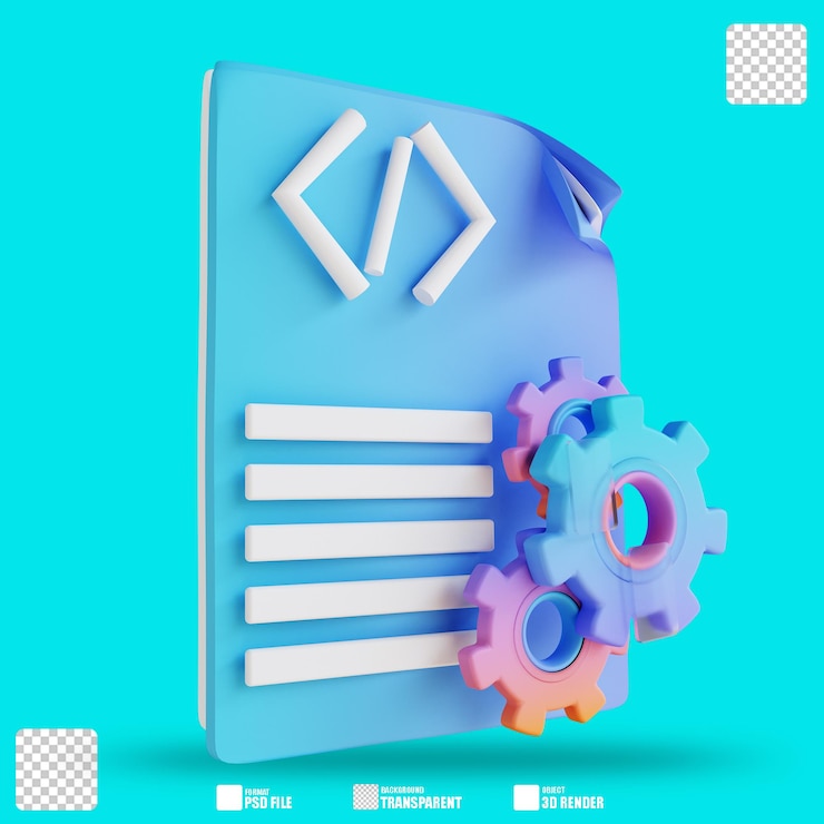 PSD ustawienie notatki kodu ilustracji 3d 2