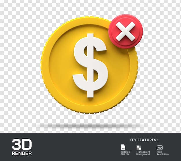 Usuń Ilustrację 3d Monety Dolara