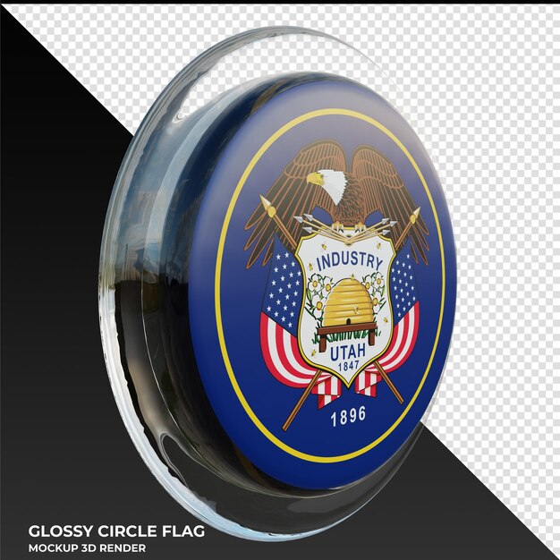 PSD utah0003 realistische 3d getextureerde glanzende cirkelvlag