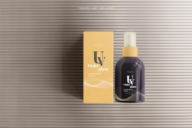 UV-glas cosmetische spuitfles en doosmodel