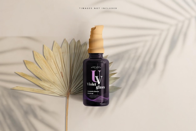 UV-glas cosmetische spuitfles mockup