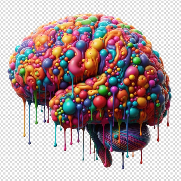 Uważna Mozaika Badająca Spektrum W Kolorowym Mózgu 3d