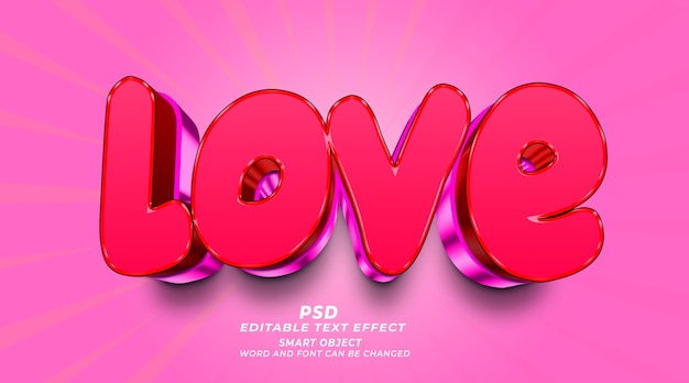 Uwielbiam 3d Edytowalny Styl Efektu Tekstowego Photoshopa Z Tłem