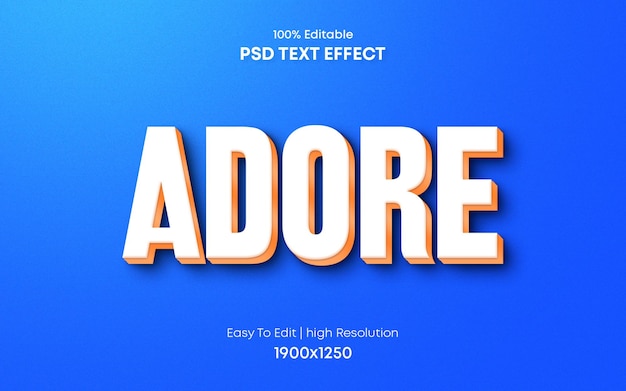 Uwielbiam szablon efektu tekstowego 3d PSD