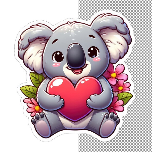 PSD uwielbiany koala z naklejką na sercu