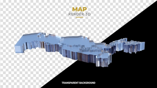 Uzbekistan 3d Mapa Połyskliwa Tekstura Szkła Realistyczne Renderowanie Wysokiej Jakości