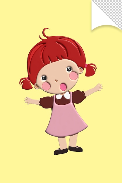 Üzerinde " happy " yazan pembe elbiseli bir kız.