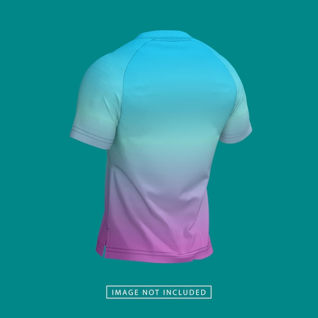 V neck raglan shortsleeve jersey mockup half back view