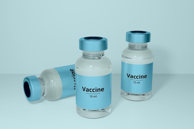 Vaccin 3d-fles mockup-ontwerp