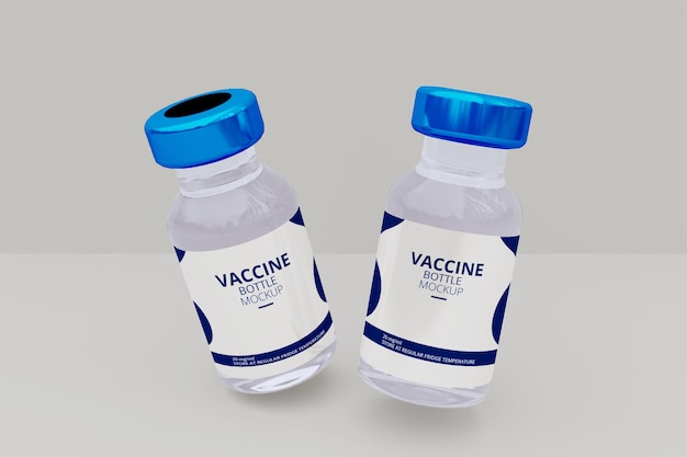 Vaccine 3d bottle Mockup Design