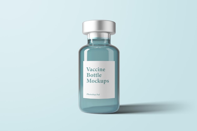 PSD vaccine bottle mockup front view