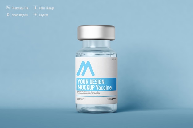 PSD vaccine bottle mockup isolated design