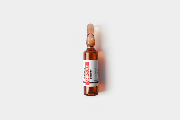 Vaccine glass ampoule mockup