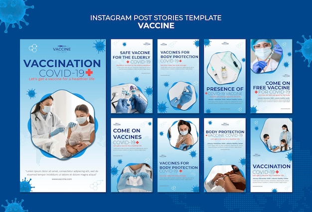 PSD storie di instagram di vaccini