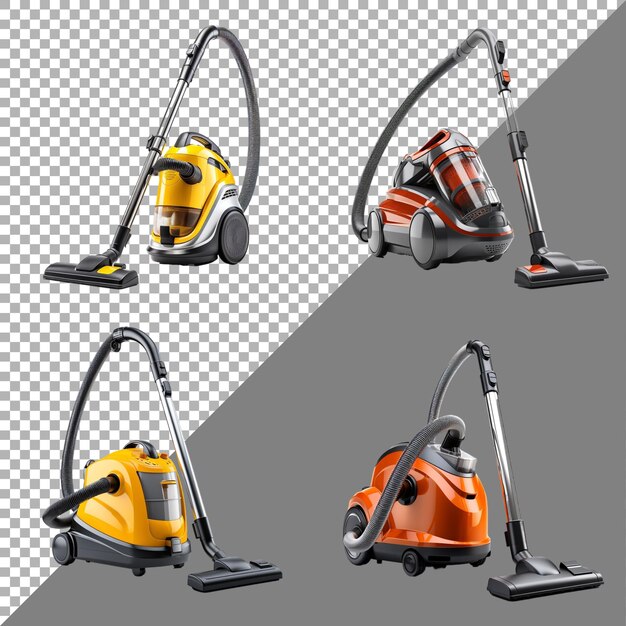 PSD vacuum cleaner against transparent background ai generated