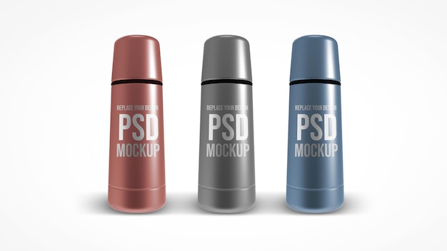 PSD vacuümfles mockup 3d-rendering ontwerp