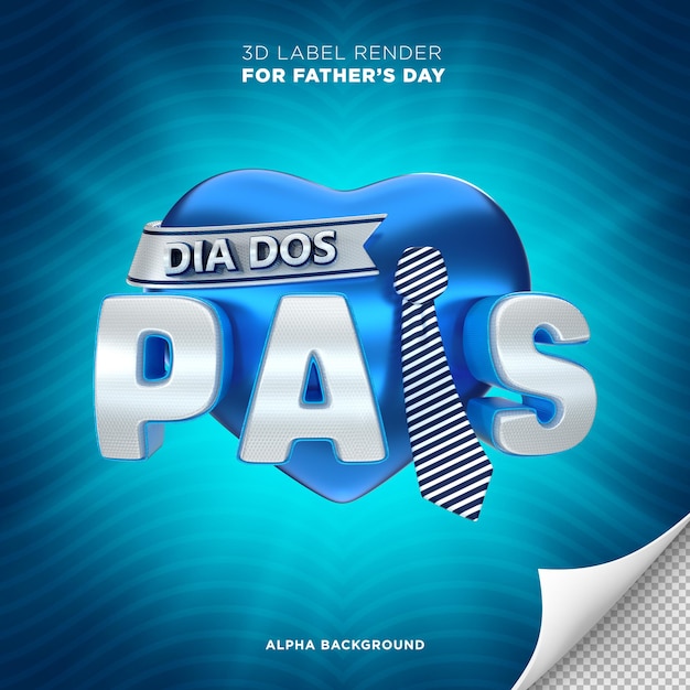 PSD vaderdag banner in brazilië 3d render ontwerp hart