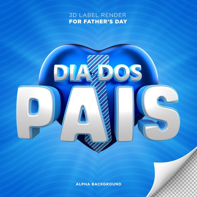 PSD vaderdag banner in brazilië 3d render ontwerp hart