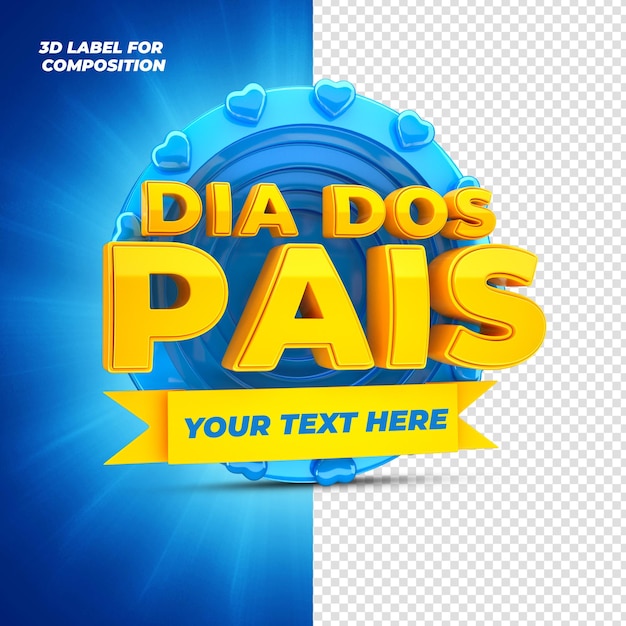 vaderdag met blauwe podium 3d render voor Braziliaanse campagnes