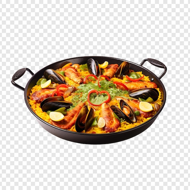 Valenciaanse paella geïsoleerd op transparante achtergrond