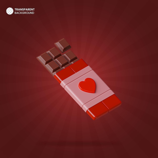 PSD valentijn chocolade geïsoleerd 3d pictogram