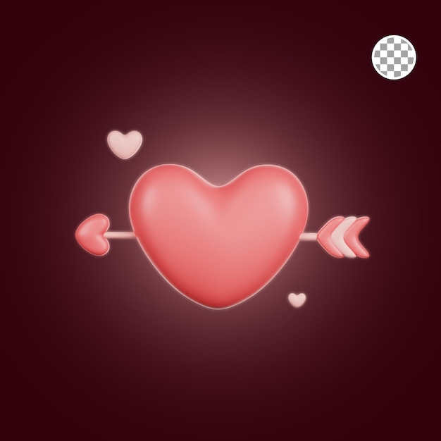 Valentijn liefde pijl 3d illustratie