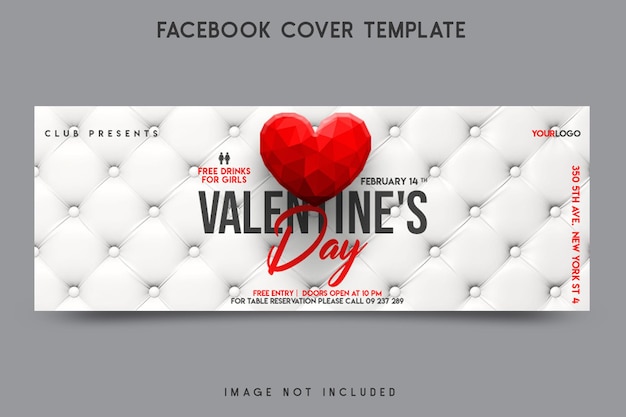 PSD valentijnsdag facebook omslagsjabloon ontwerp