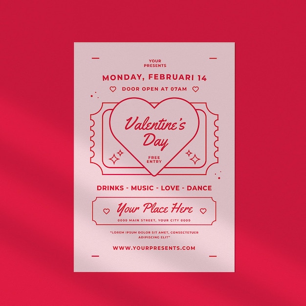 PSD valentijnsdag flyer