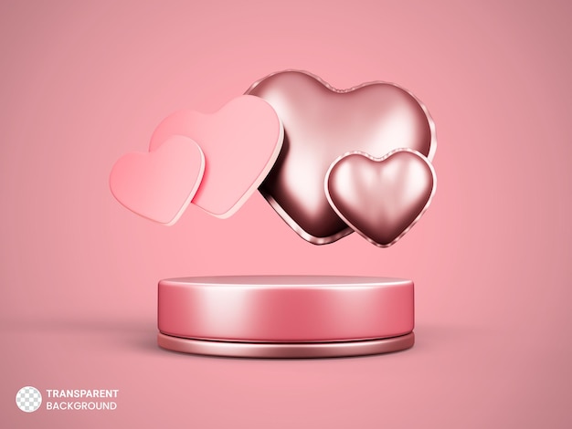 Valentijnsdag hart podium podium product display showcase 3d render