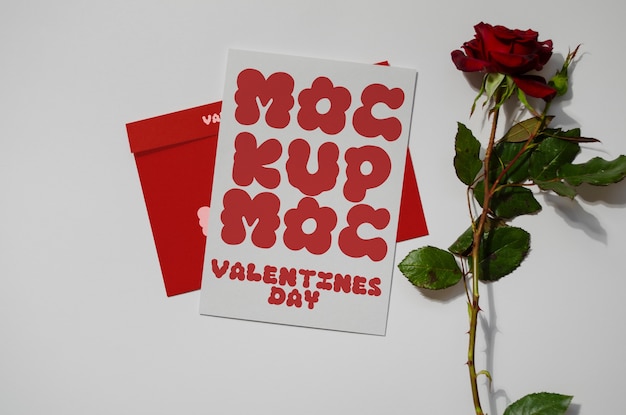 PSD valentijnsdag kaart mockup ontwerp