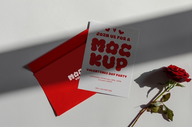 PSD valentijnsdag kaart mockup ontwerp