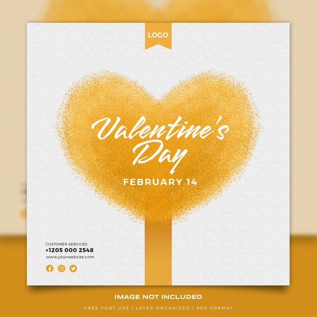 Valentijnsdag met hartbannerontwerp premium psd