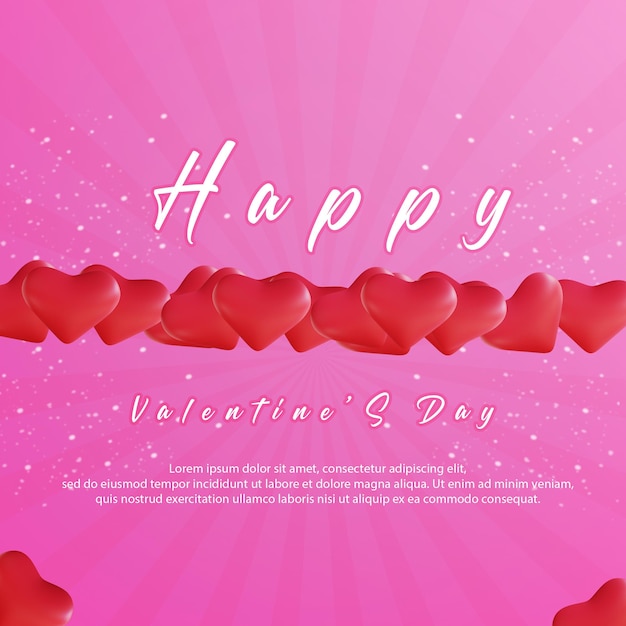 Valentijnsdag minnaar social media postsjabloon