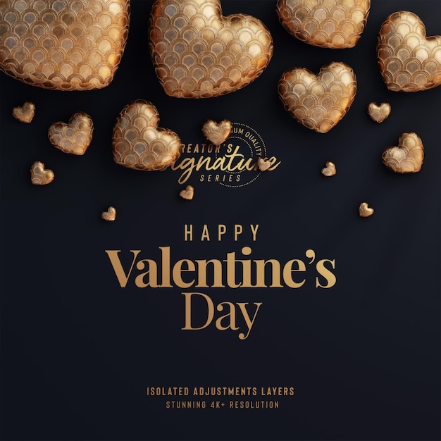 Valentijnsdag schattig achtergrondmodel met decoratieve liefdesharten bovenaanzichtscène