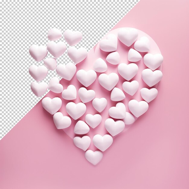 Valentijnsdag schattig hart en ontwerp geïsoleerd op transparante achtergrond
