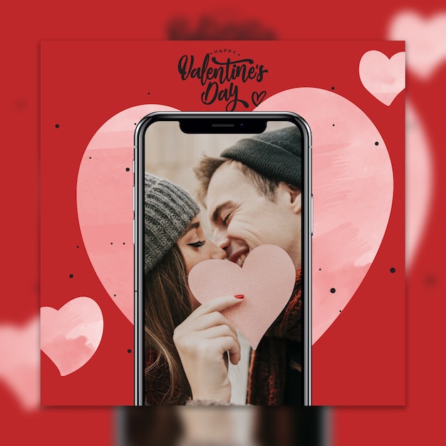 Valentijnsdag smartphone mockup