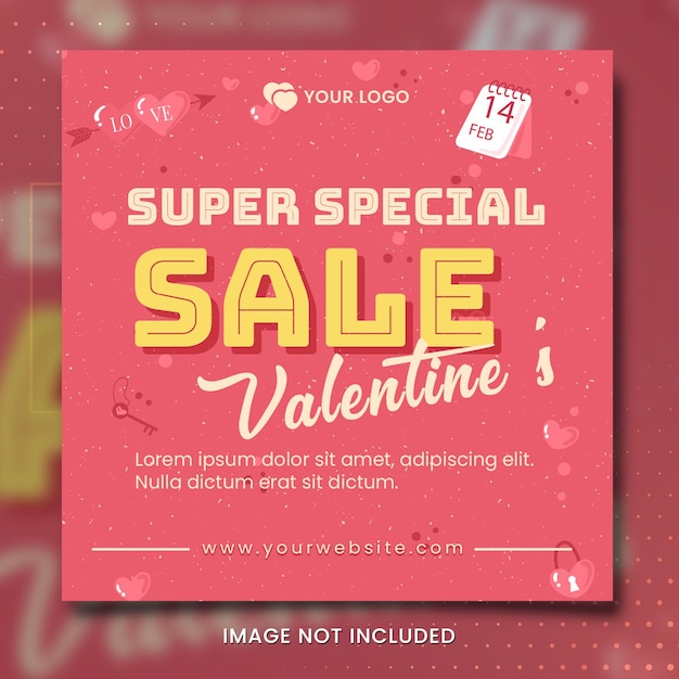 PSD valentijnsdag verkoop banner sjabloon