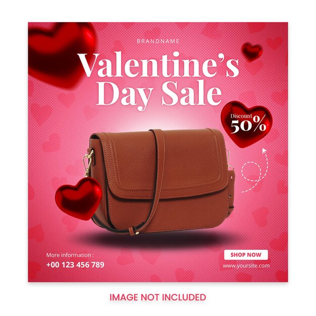 Valentijnsdag verkoop banner voor social media post