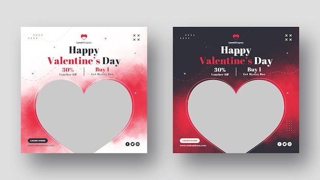 Valentijnsdag verkoop sociale media post webbanner