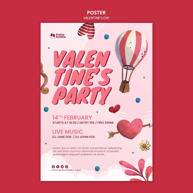 PSD valentijnsdag viering poster