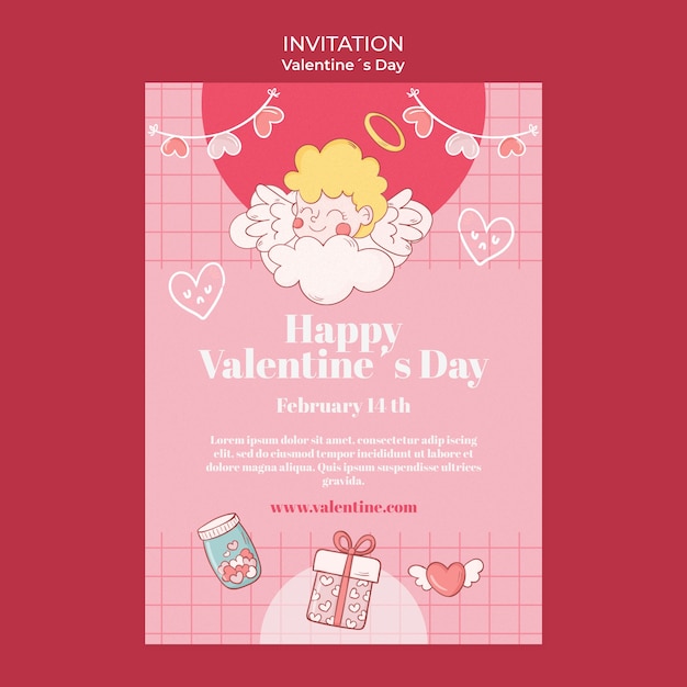 Valentijnsdag viering uitnodiging sjabloon