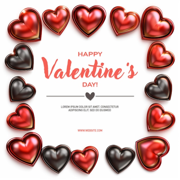 Valentijnsdag vierkante post of banner sjabloon voor sociale media