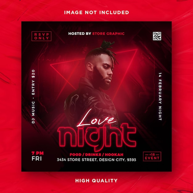 Valentijnsdagfeest flyer template