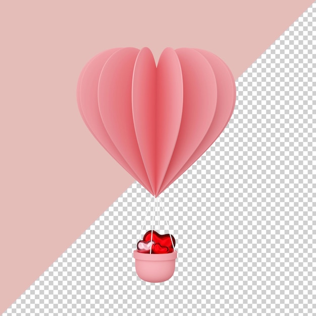 PSD san valentino palloncino isolato rendering 3d