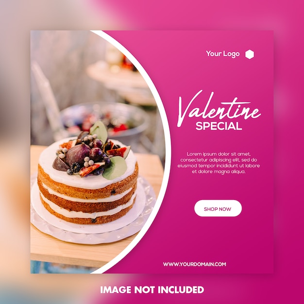 Valentine banner social media post instagram